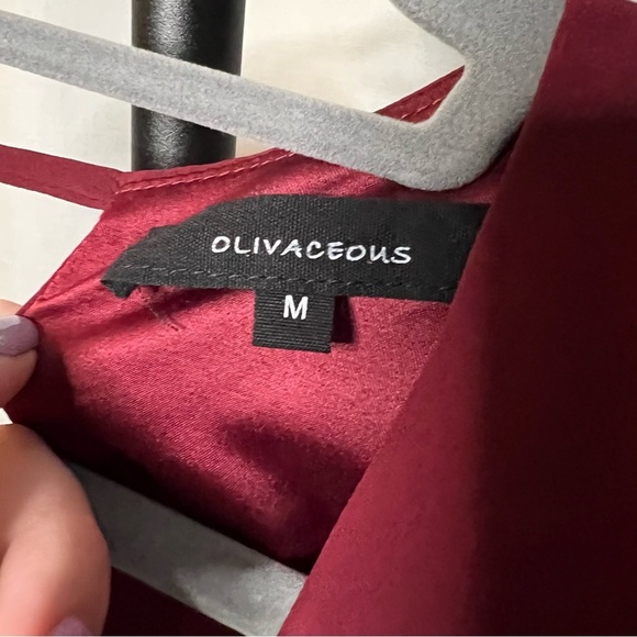 Olivaceous Burgundy Plunging Crop Top - Picture 2 of 6